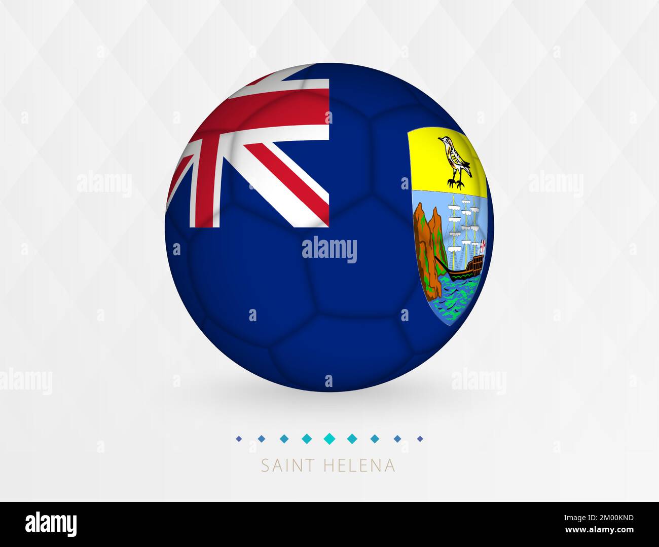 Football ball with Saint Helena flag pattern, soccer ball with flag of ...