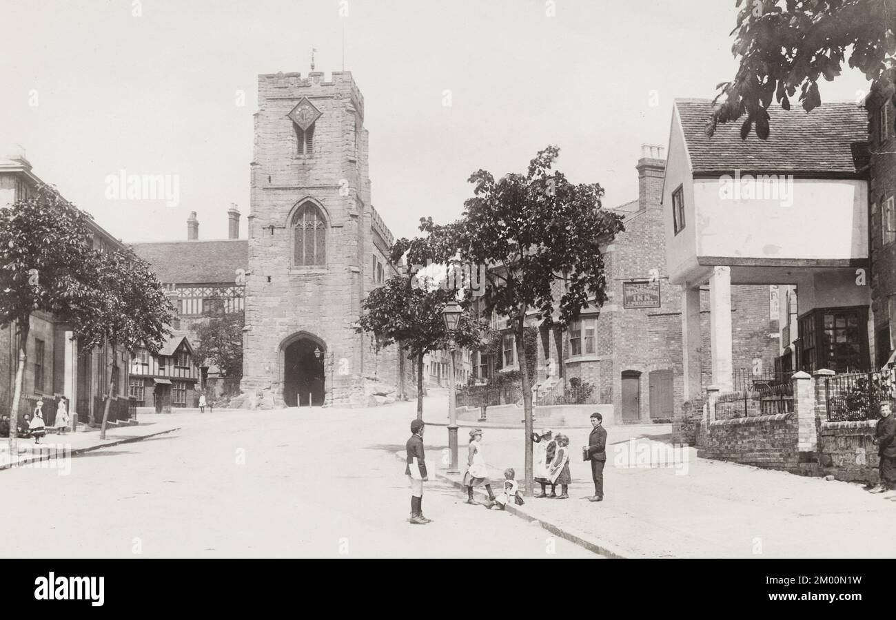 Vintage photograph - 1892 - Westgate, Warwick, Warwickshire Stock Photo