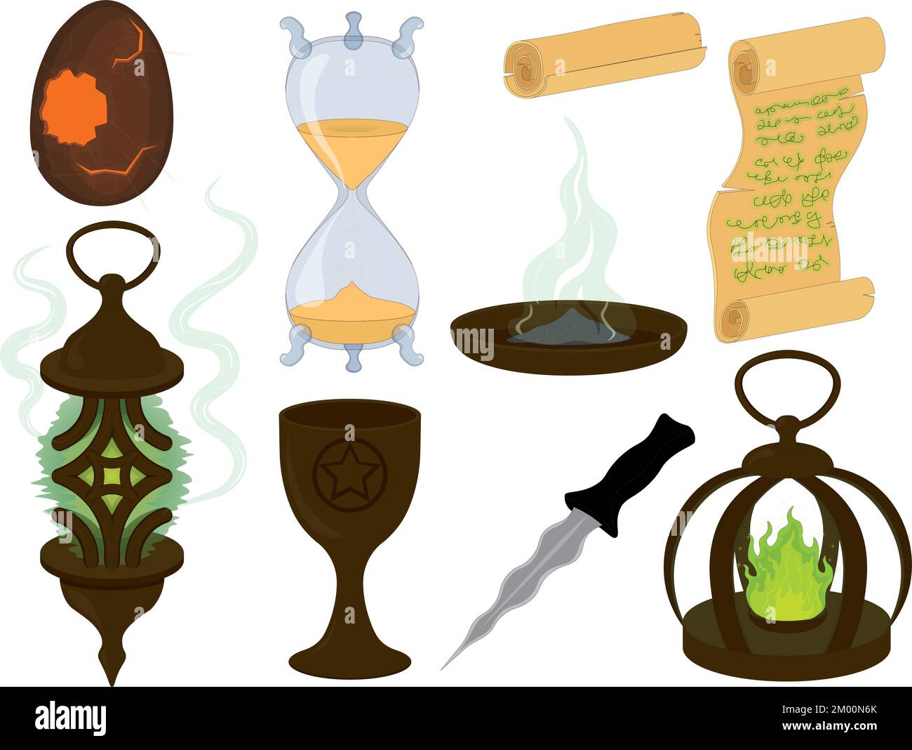 Witchcraft and magic items collection vector illustration Stock Vector