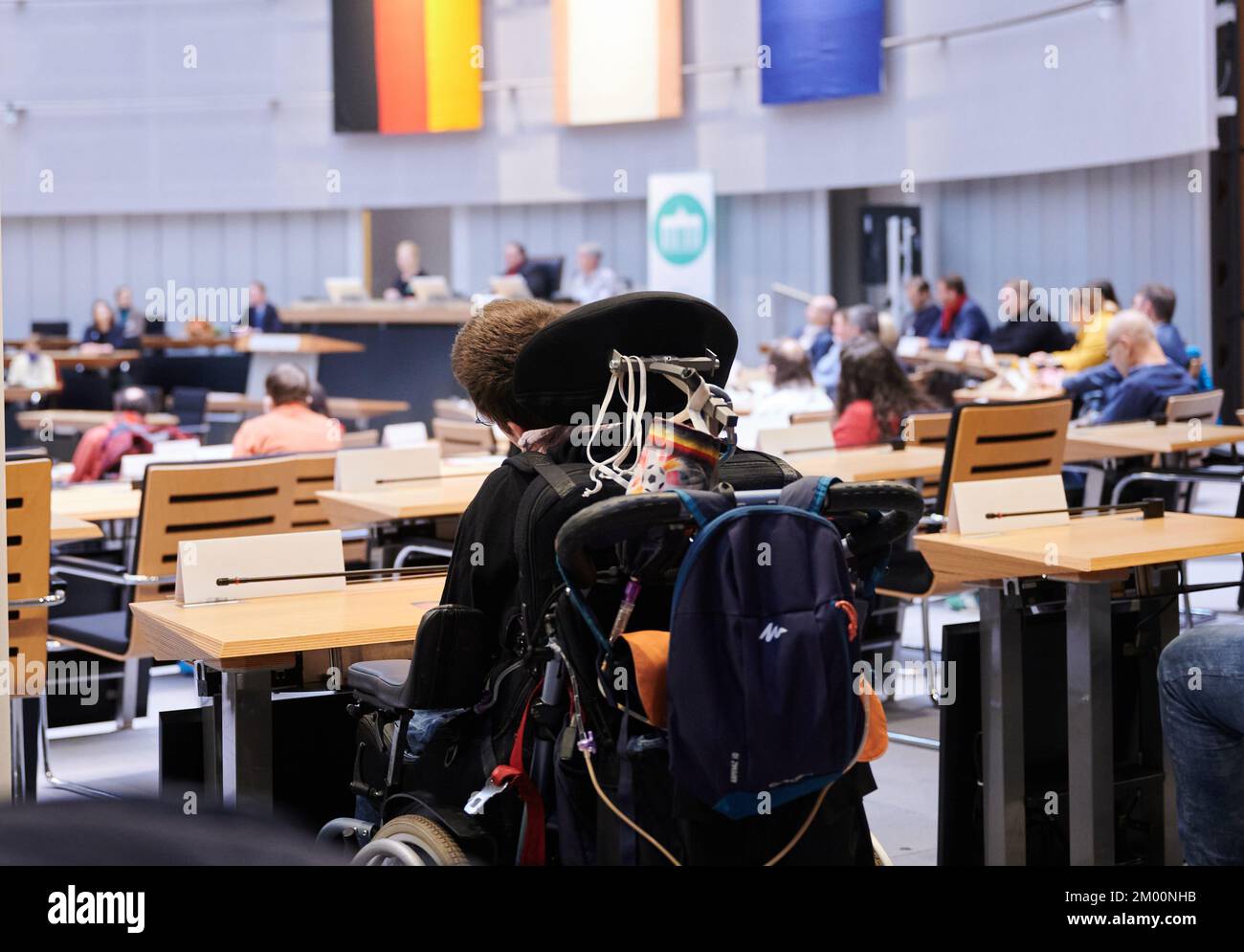 Germany Disability Berlin, Germany. 03rd Dec, 2022. People with disabilities sit in the ...
