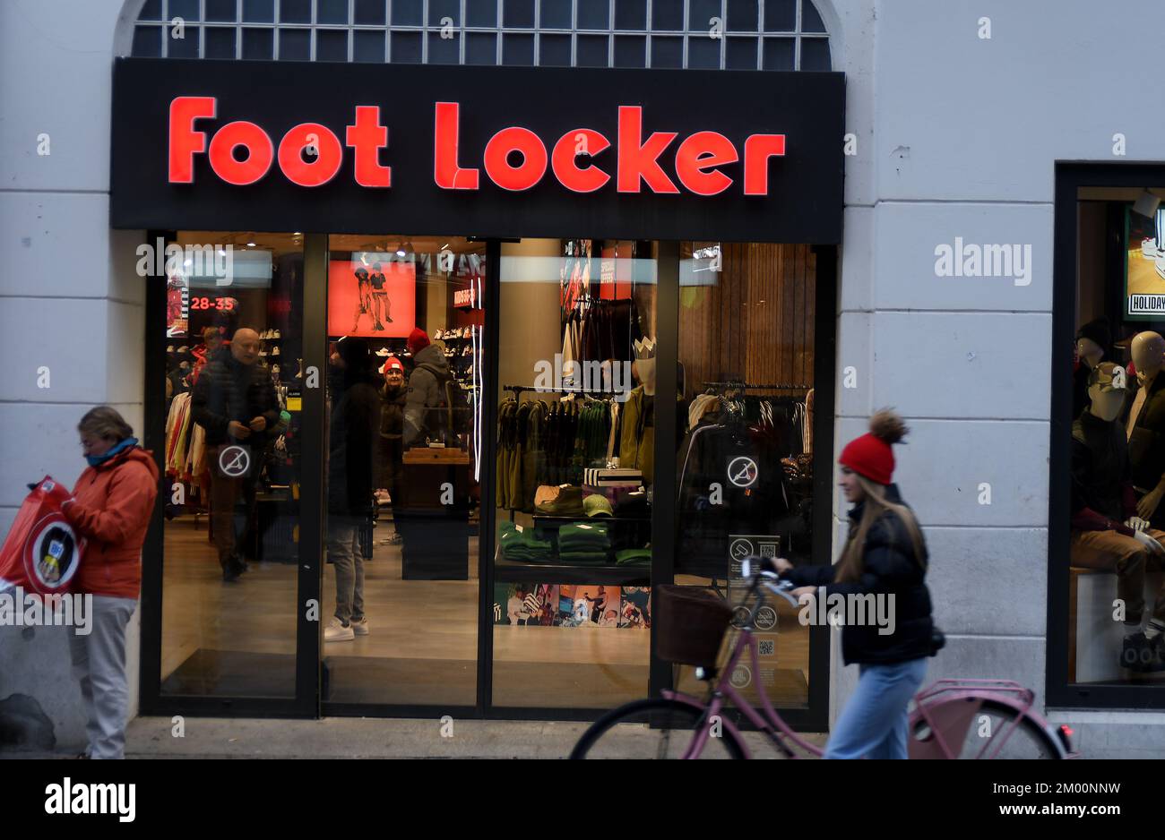 Copenhagen/Denmark/03 December 2022/Foot locker store on stroeget in