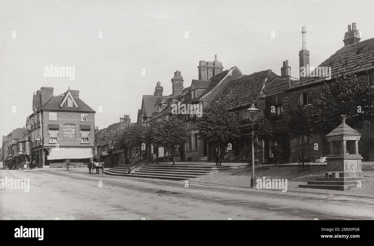 Vintage photograph 1890 High Street, East Grinstead, West Sussex Stock Photo Alamy