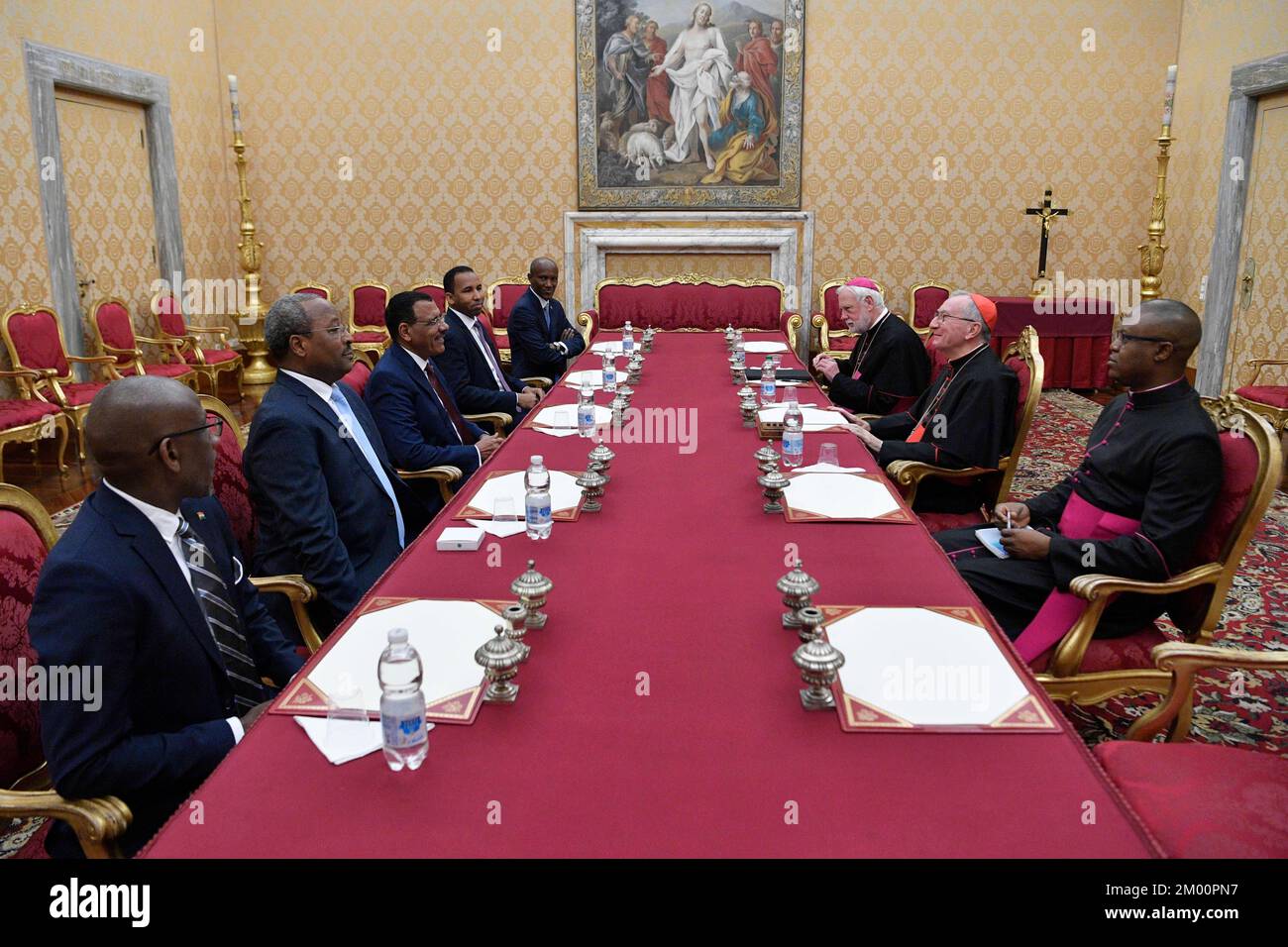 Vatican, Vatican. 03rd Dec, 2022. Italy, Rome, Vatican, 22/12/3 Cardinal Pietro Parolin receives Mr. Mohamed Bazoum, President of the Republic of Niger in private audience at Vatican Photograph byVatican Media /Catholic Press Photo. RESTRICTED TO EDITORIAL USE - NO MARKETING - NO ADVERTISING CAMPAIGNS Credit: Independent Photo Agency/Alamy Live News Stock Photo