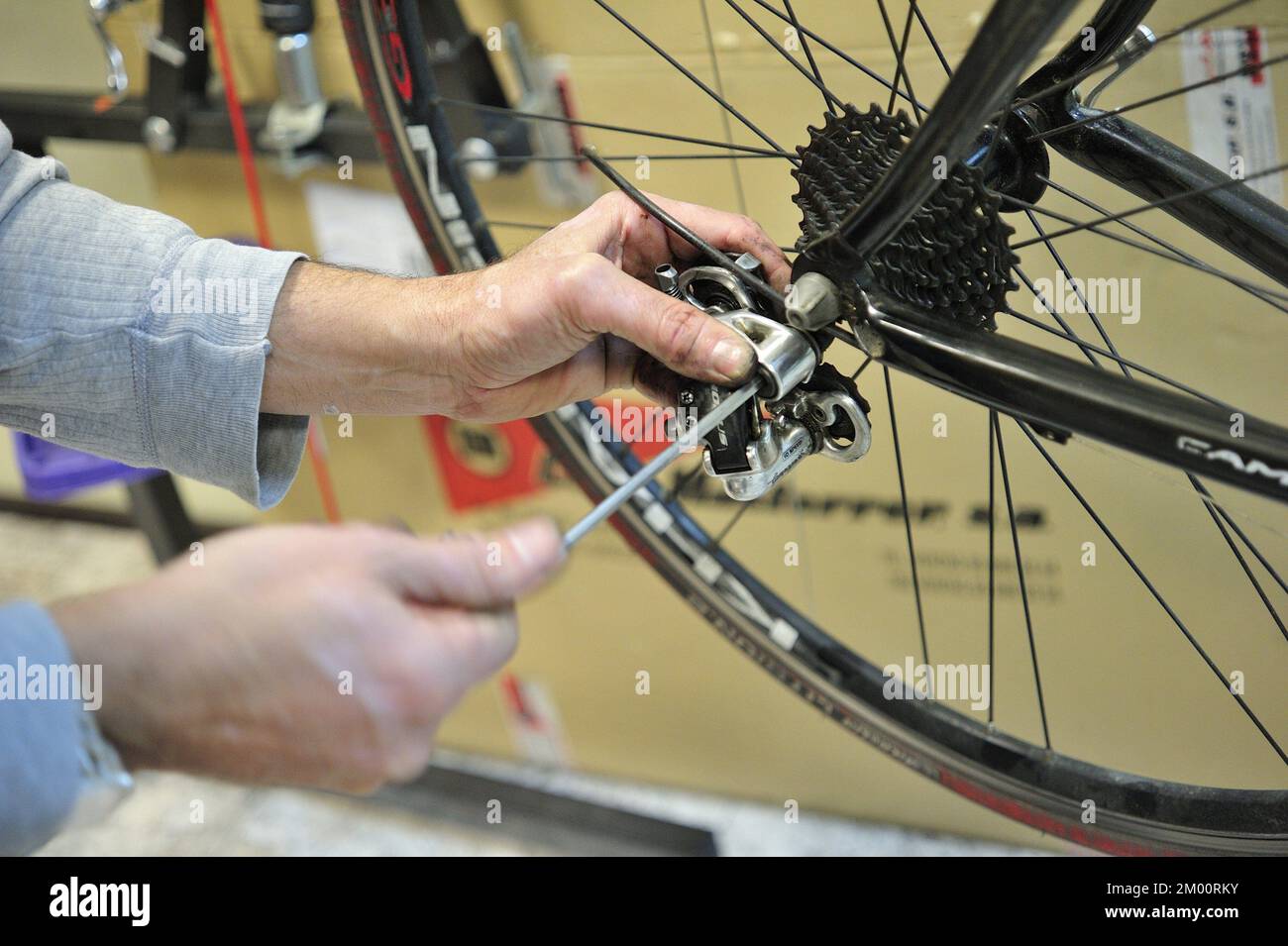 Sprockets bike change Stock Photo Alamy