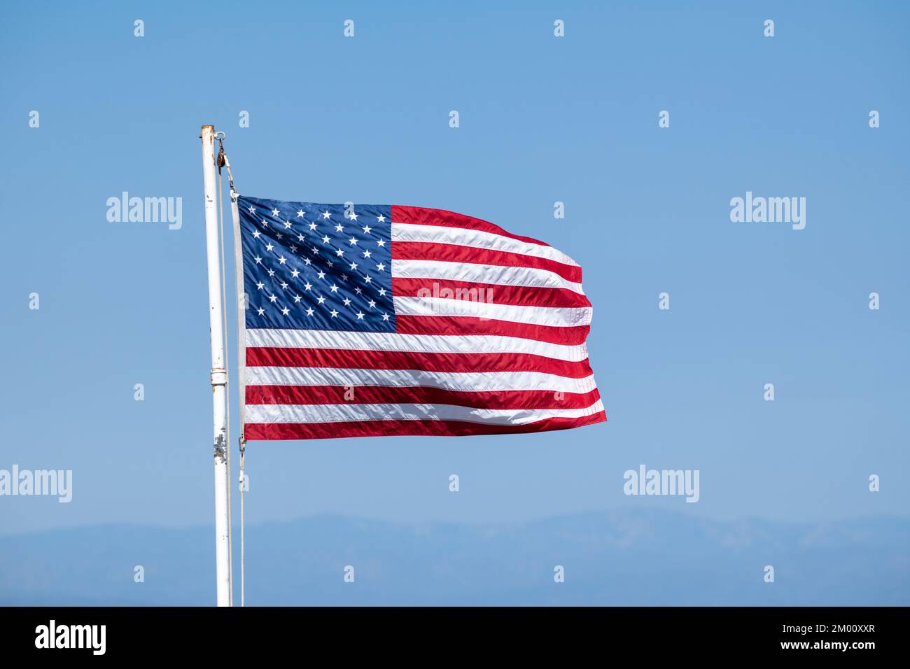 American Flag Whips In The Wind Stock Photo Alamy