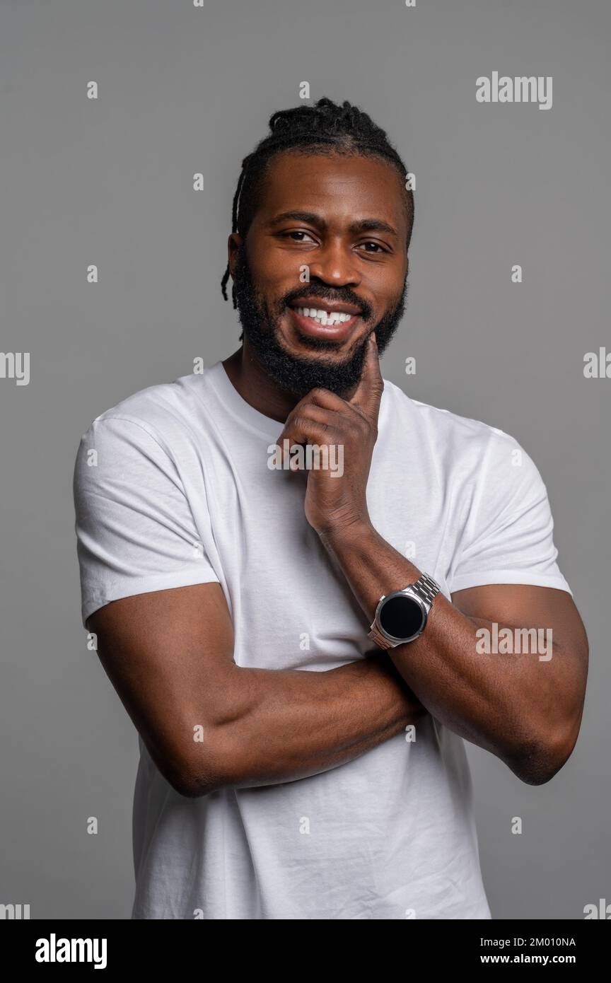 Young black man with dreadlocks hi-res stock photography and images - Alamy