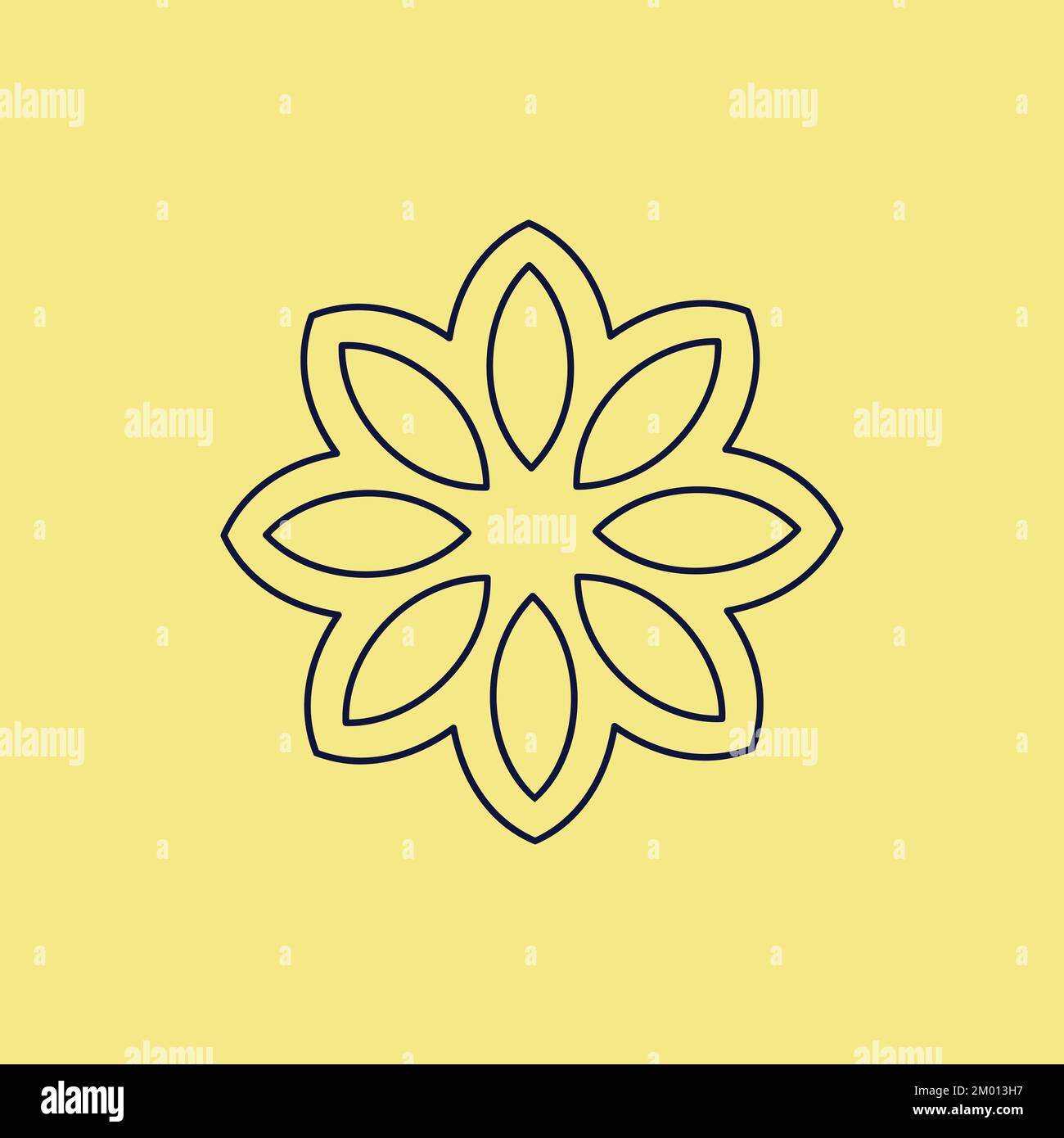Logotype blue color Lotus flower mandala vector design Stock Vector