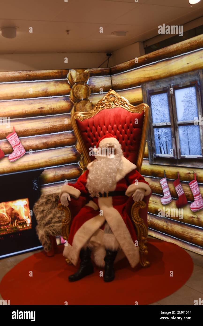 Copenhagen/Denmark/03 December 2022/Coca cola santa claus house and event stand in Magazinje du