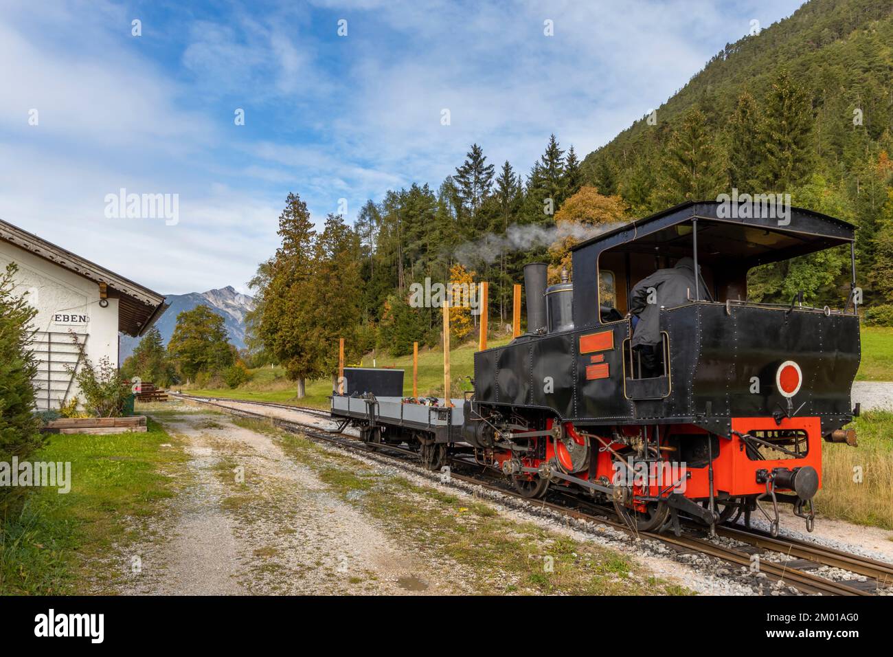 Historical steam locomotive, Achensee lake railroad, Tiro, Austria ...