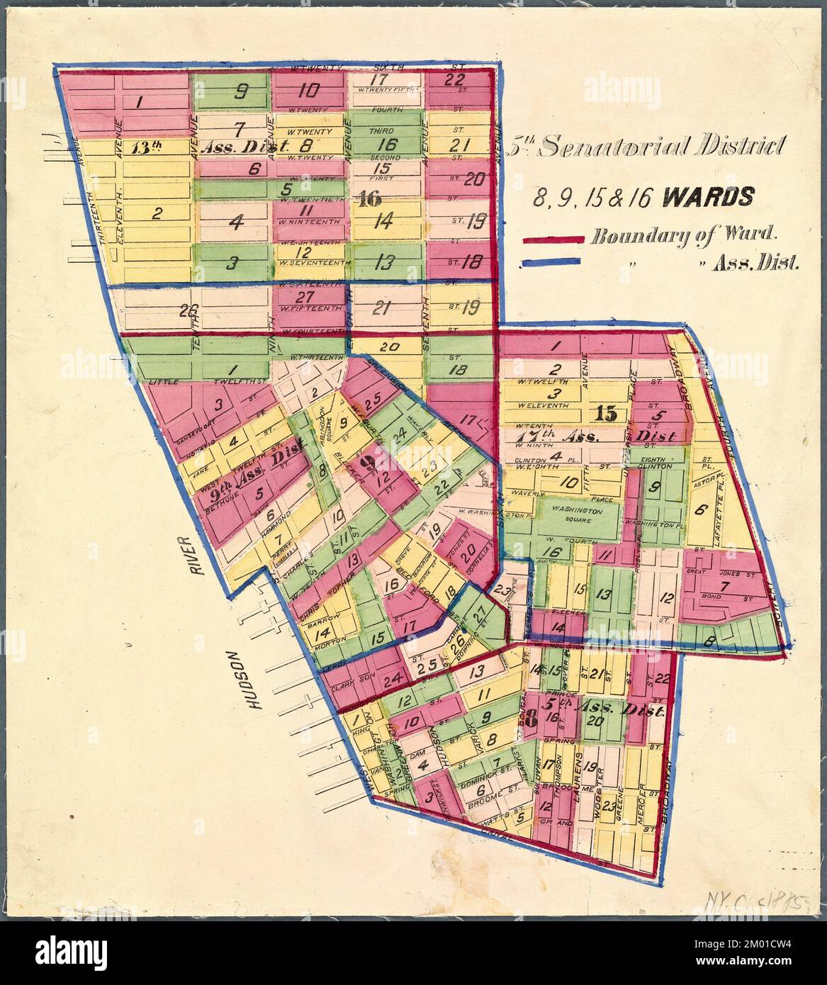 5th Senatorial District 8, 9, 15 and 16 Wards. Maps of New York City
