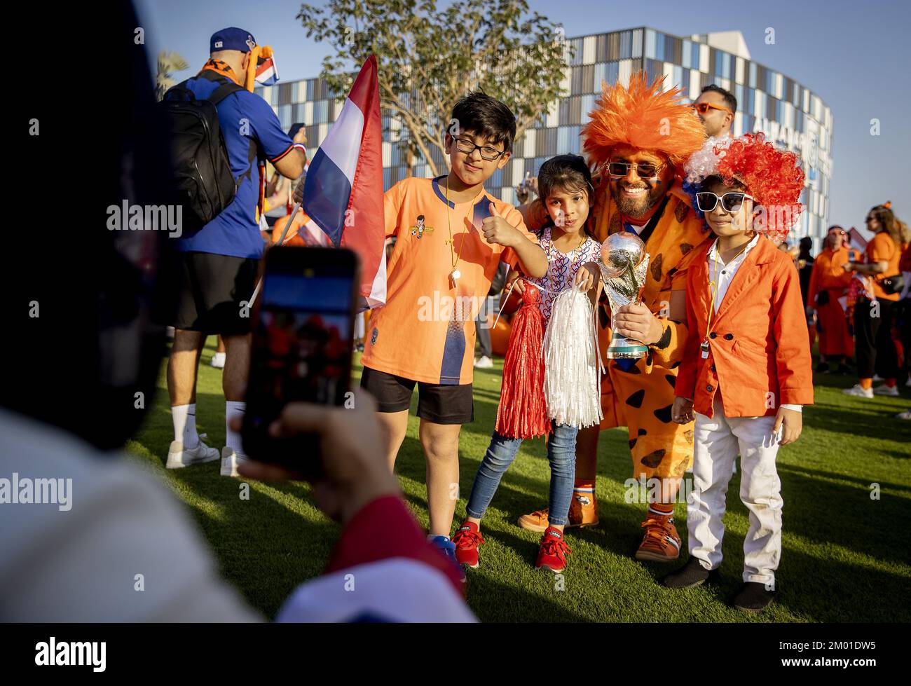 AL-RAYYAN- Orange fans during a fan walk ahead of the FIFA World Cup ...