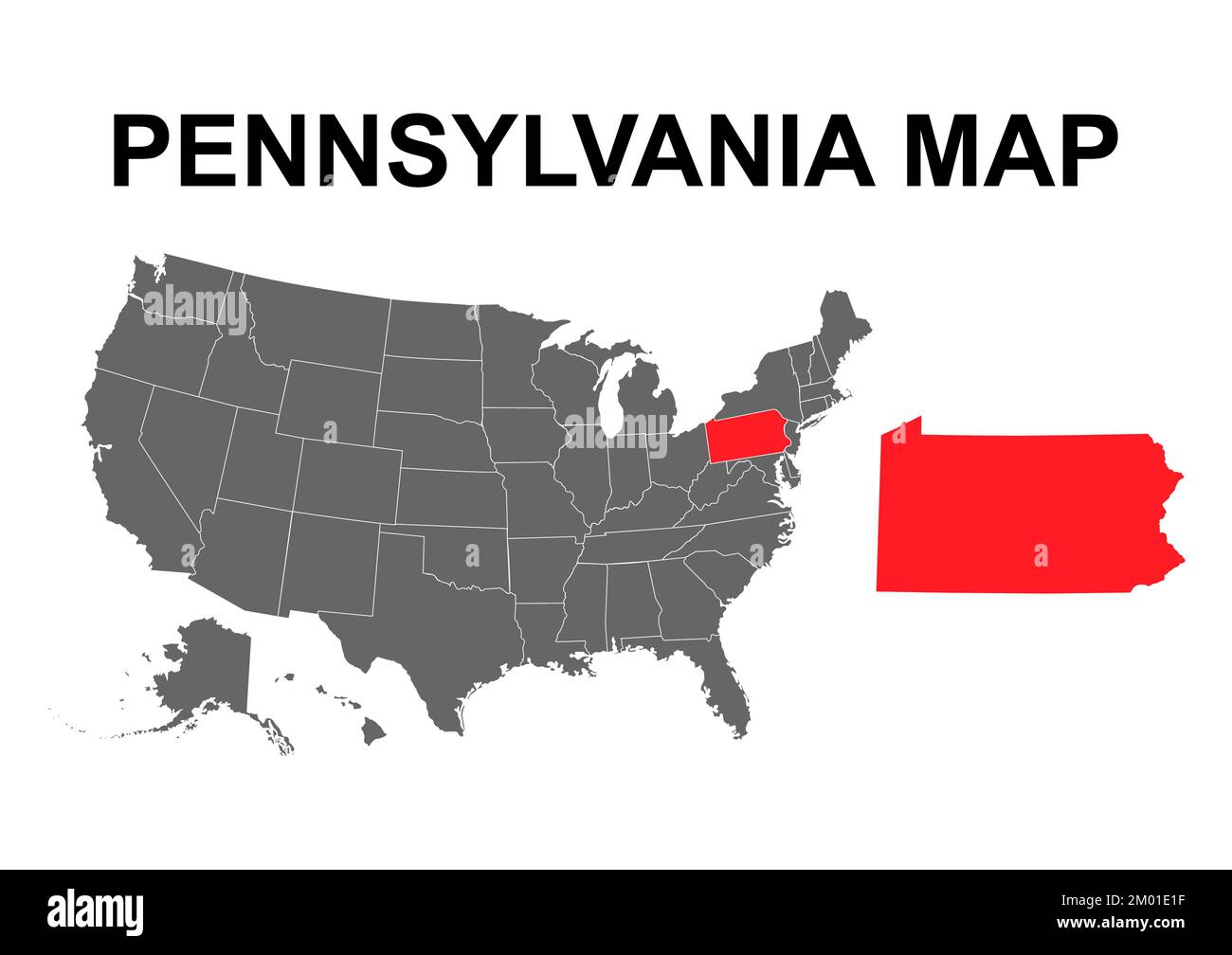 Pennsylvania map shape, united states of america. Flat concept icon ...