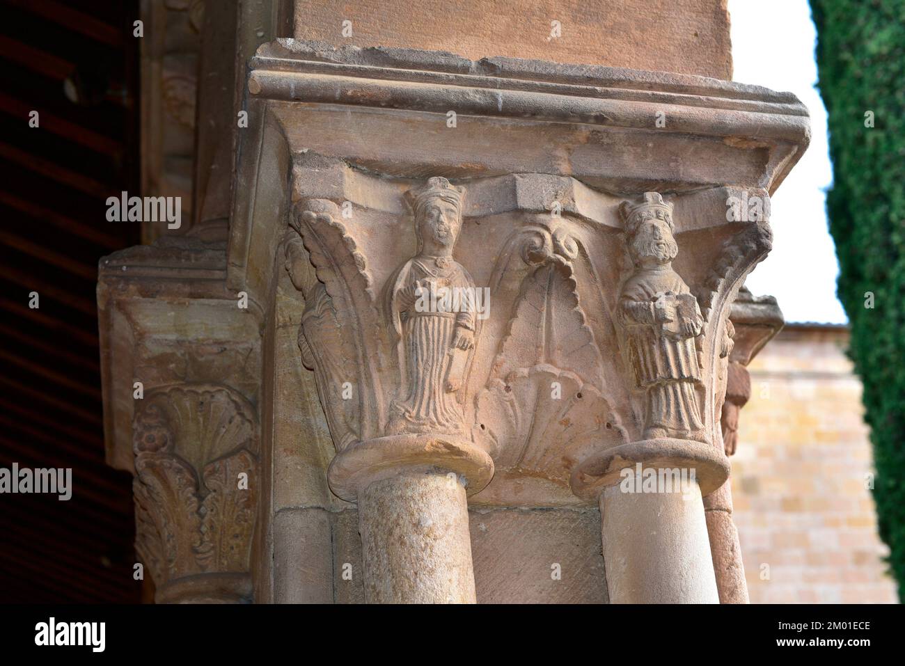 Soria, San Pedro Co-cathedral, cloister (romanesque 12th century). Castilla y León, Spain. Stock Photo