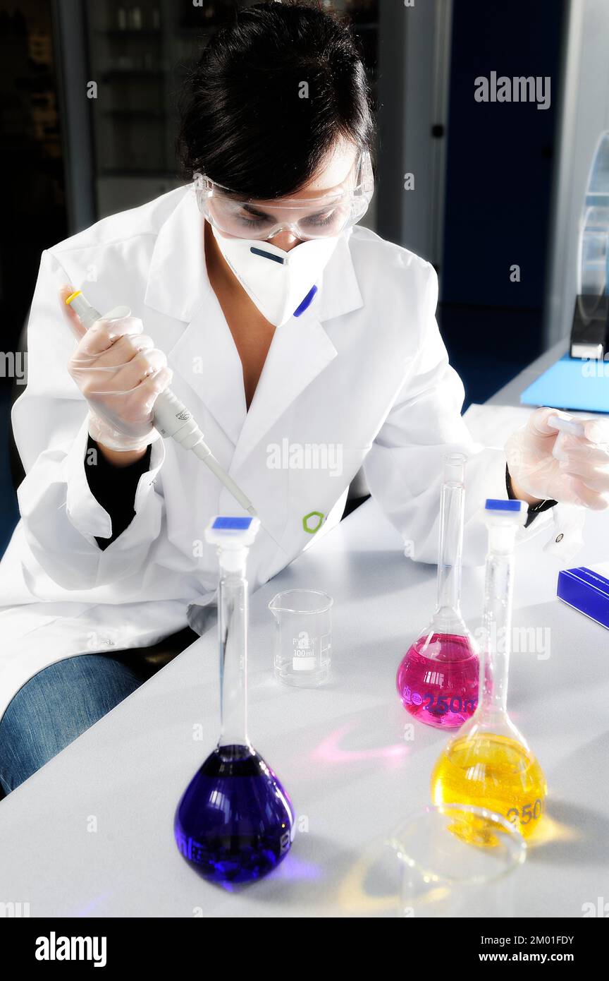 Laboratory technician working with test tubes Stock Photo Alamy