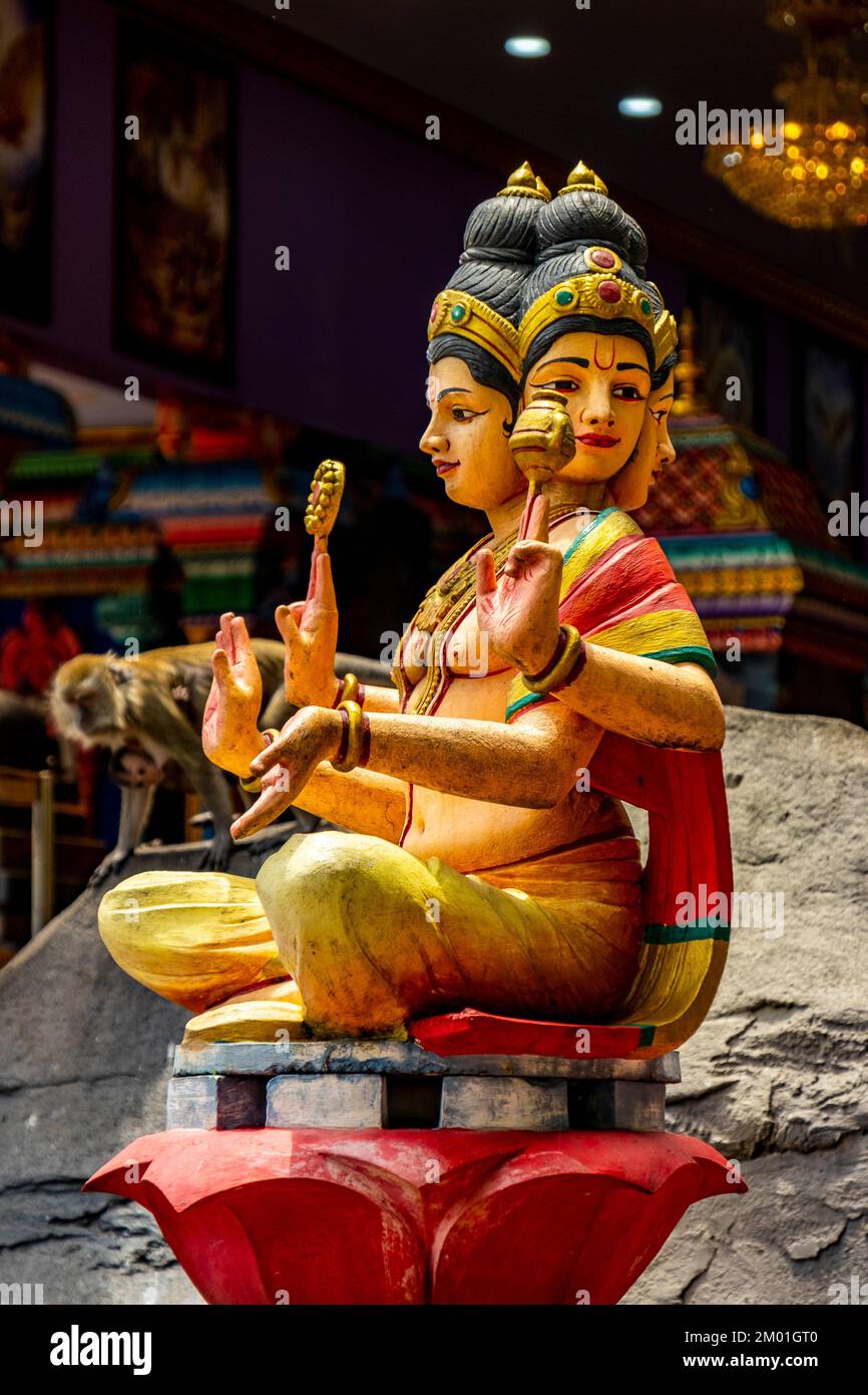 Holy hindu statue at the Batu Caves in Gombak, Selangor, Malaysia, Asia