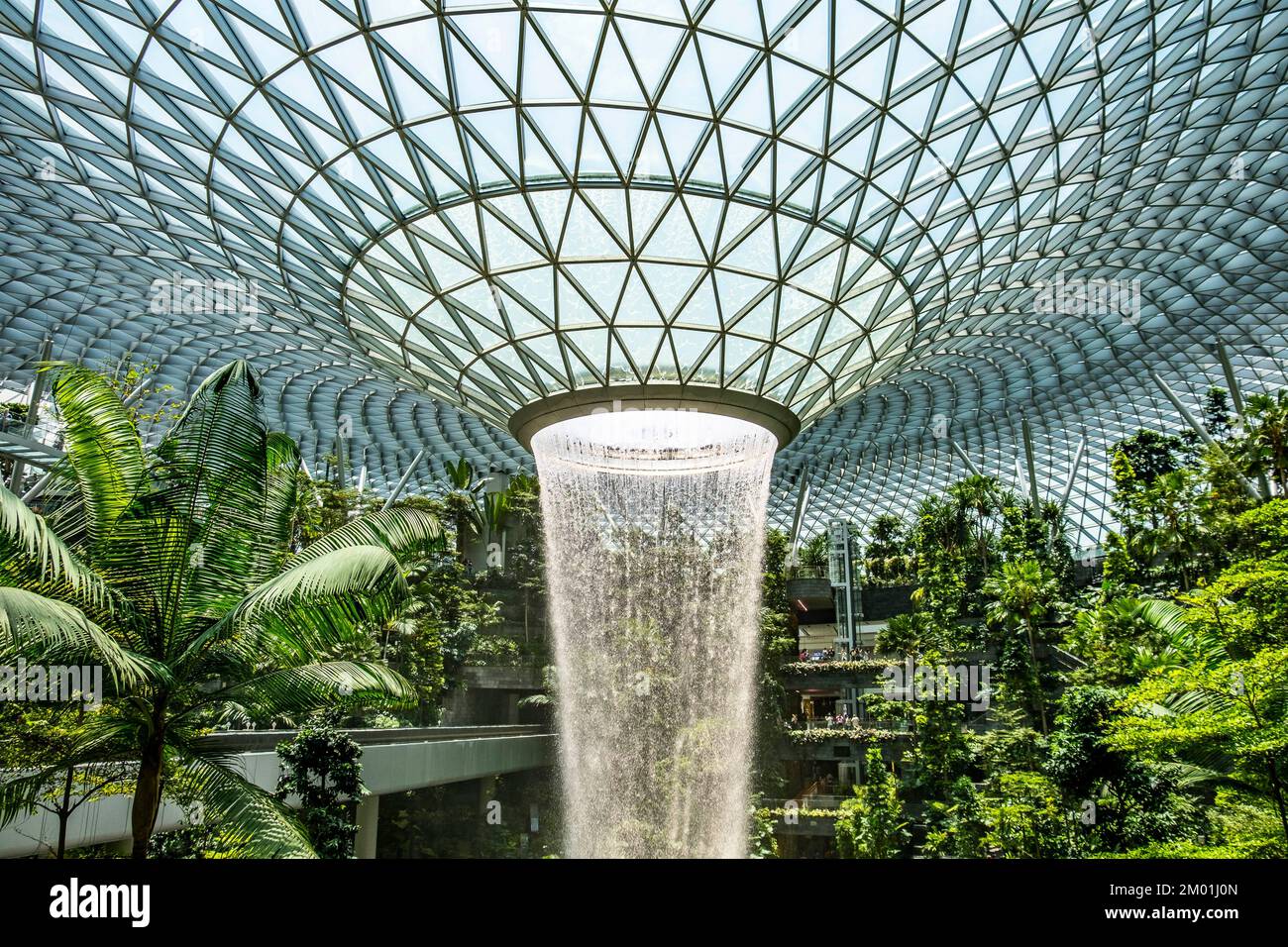 Jewel; the world’s tallest indoor waterfall at Changi Airport in