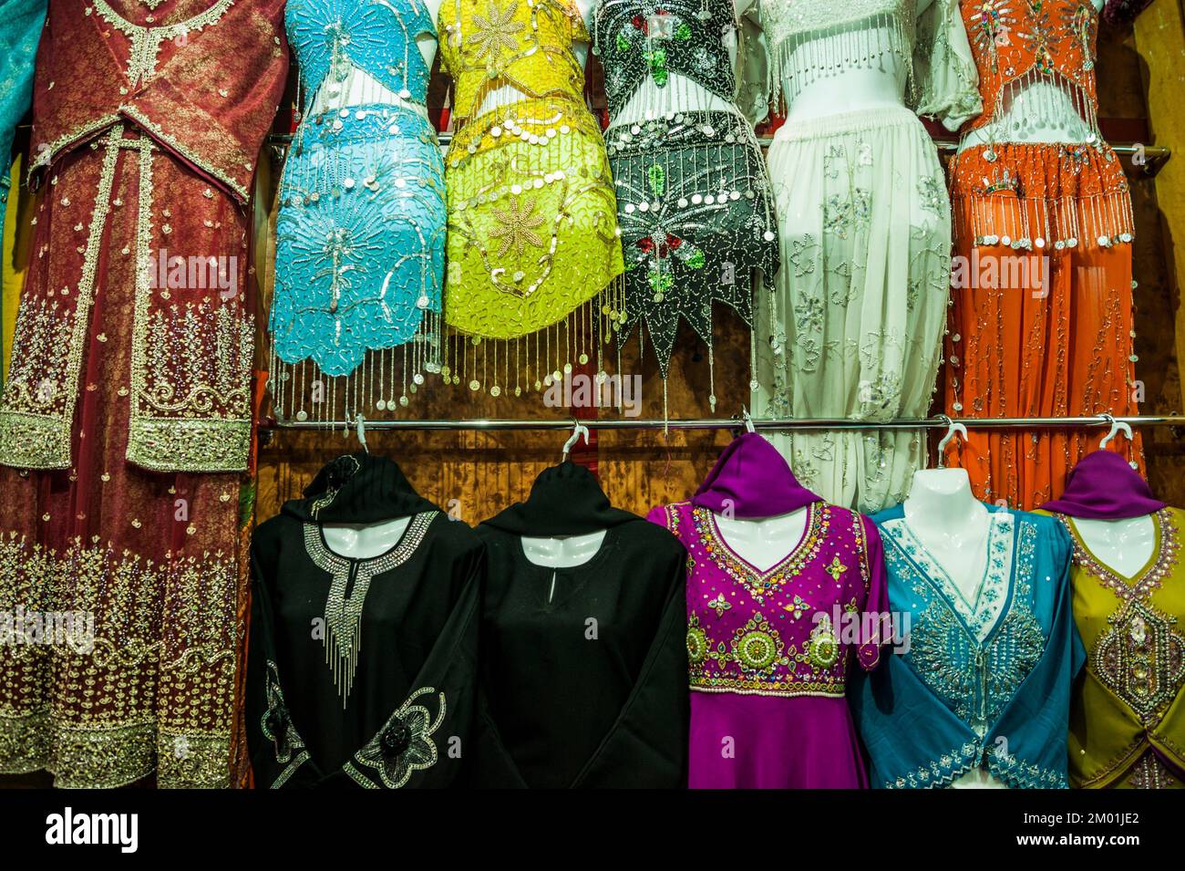 Exotic and traditional clothing. Shopping in Dubai. Dubai. United Arab