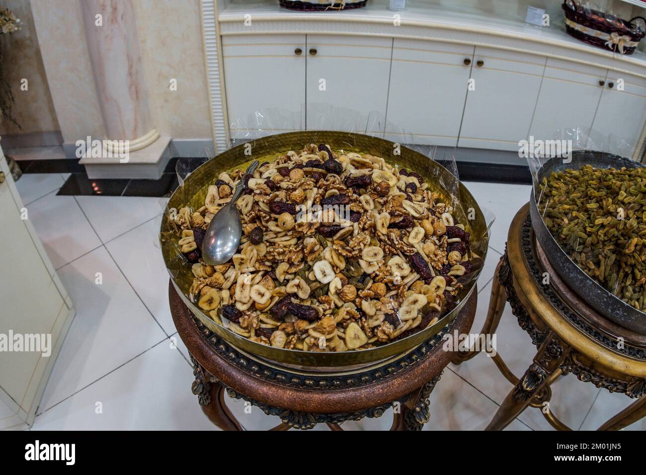 Assortment of nuts for sale in Dubai Mall. Dubai. United Arab Emirates, Middle East Stock Photo
