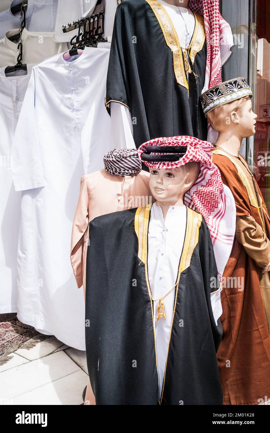 Traditional clothing. Shopping for, Dubai, United Arab Emirates, Middle