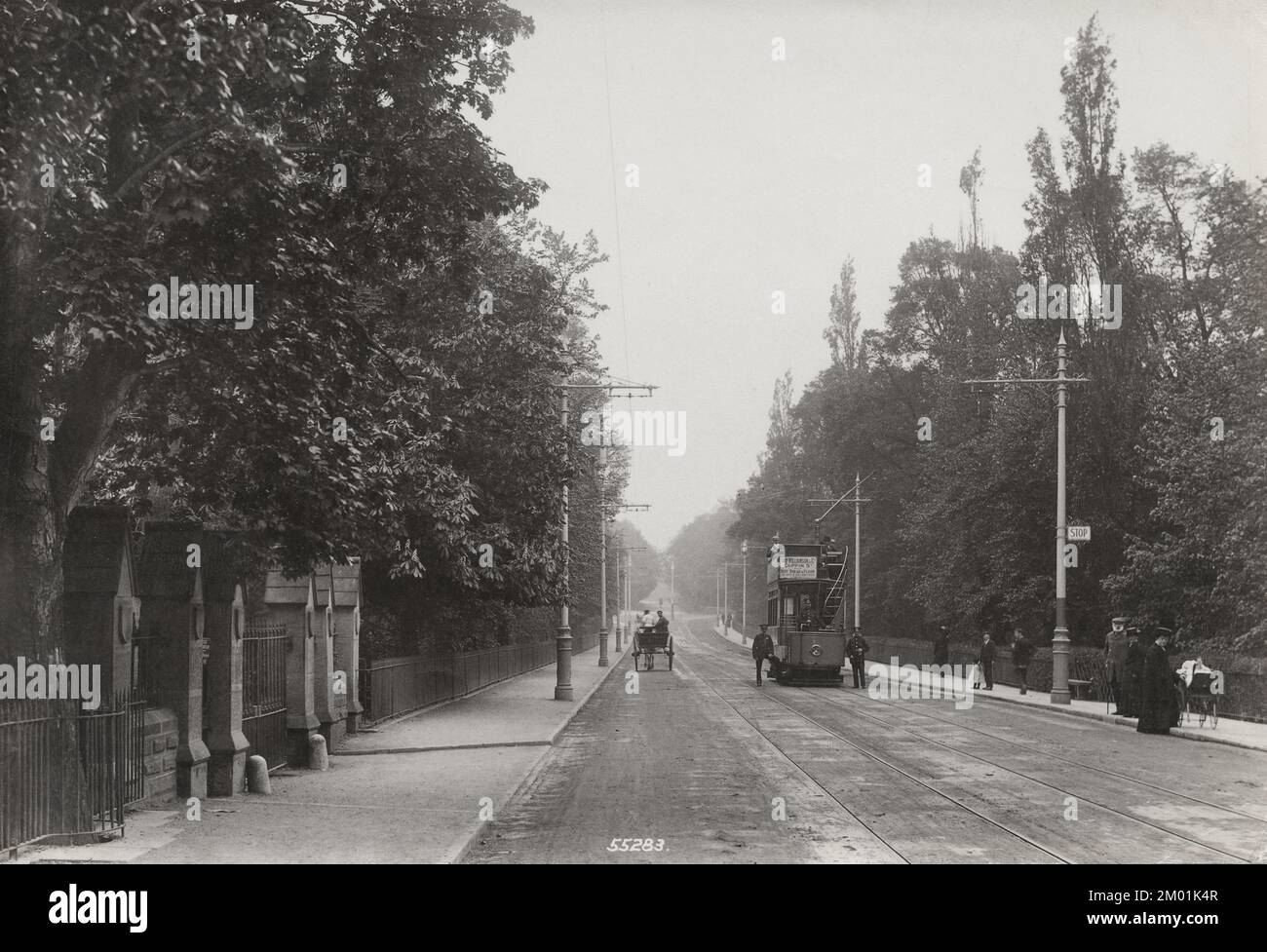 Vintage photograph - 1905 - Tram on Cemetary Road, Chester, Cheshire Stock Photo
