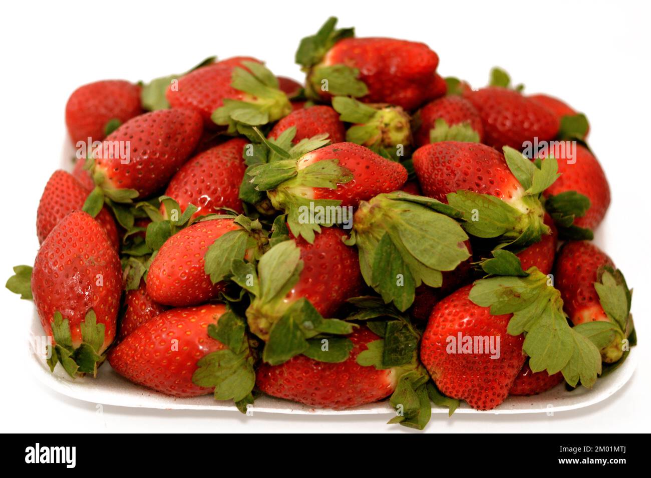 Pile of fresh strawberries fruit, the garden strawberry is a widely