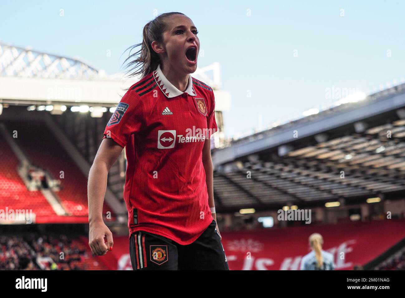 Manchester, UK. 03rd Dec, 2022. Manchester, England, December 3rd 2022: Ella Toone (7 Manchester United) celebrates after assisting Alessia Russo (23 Manchester United) for the third goal during the Barclays FA Womens Super League game between Manchester United and Aston Villa at Old Trafford in Manchester, England (Natalie Mincher/SPP) Credit: SPP Sport Press Photo. /Alamy Live News Stock Photo