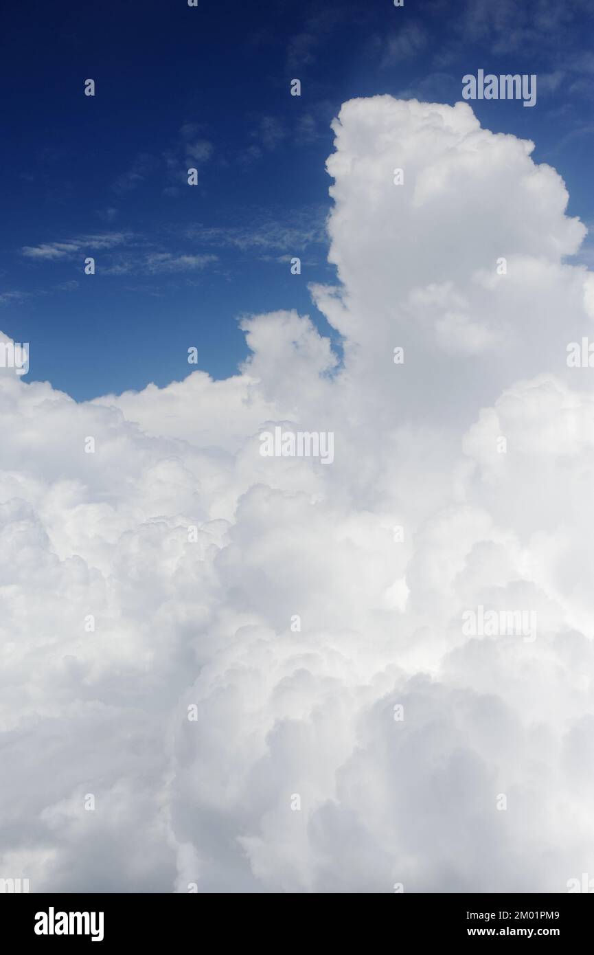 aerial view of blue sky with clouds from jet flight Stock Photo - Alamy