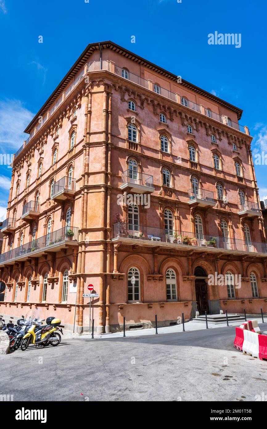 Palazzo Stocchi on Piazza Francesco Morlacchi in Perugia, Umbria, Italy Stock Photo