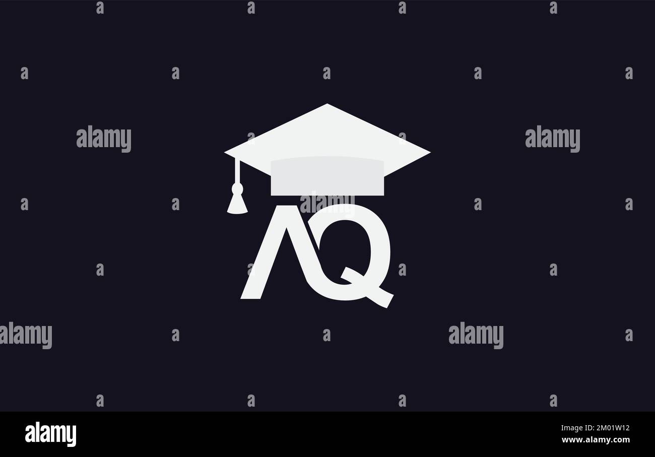 Academic education symbol and Student hat logo. Education cap monogram