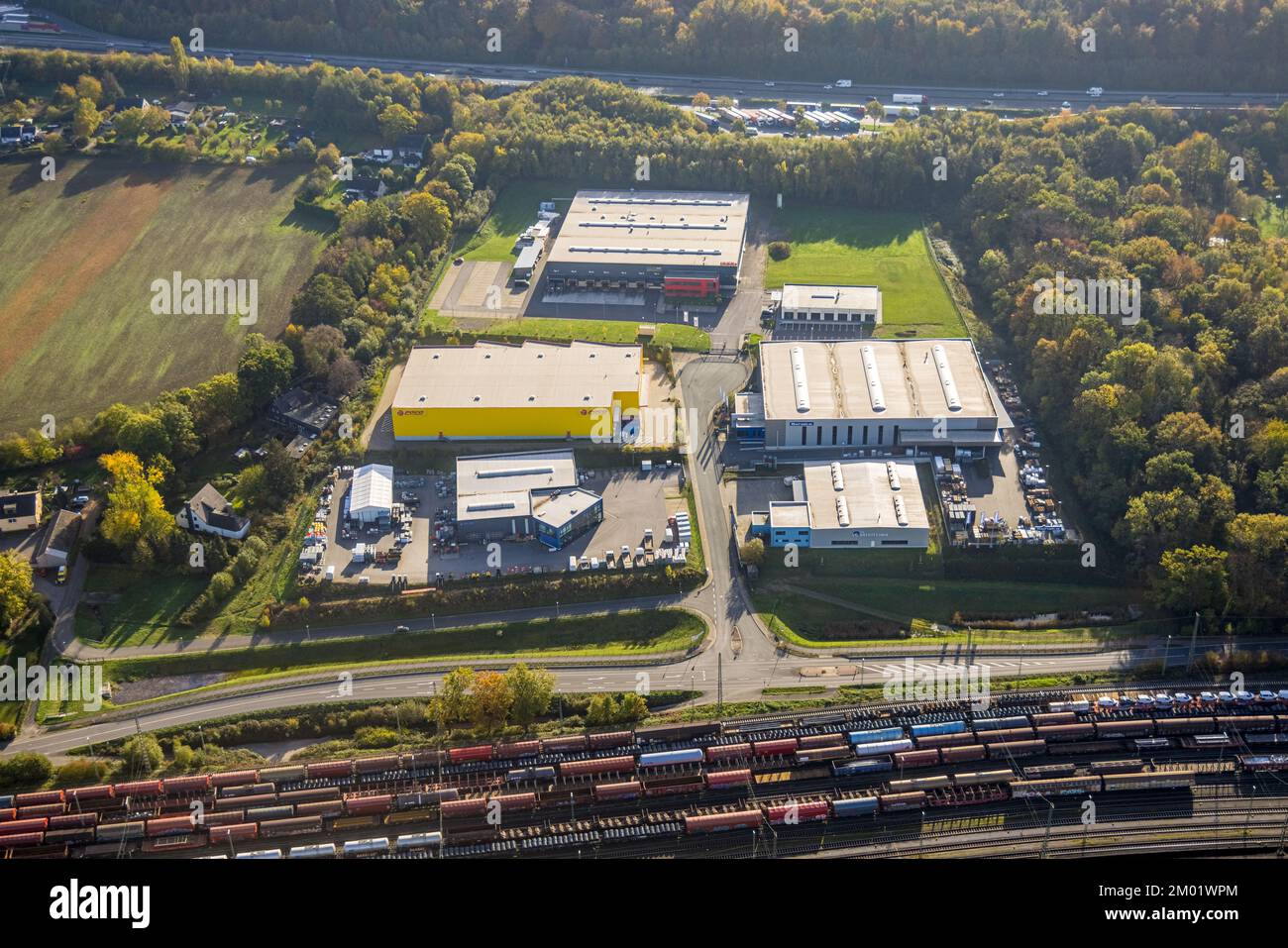 Aerial view, Volmarsteiner Straße industrial estate, Poco warehouse