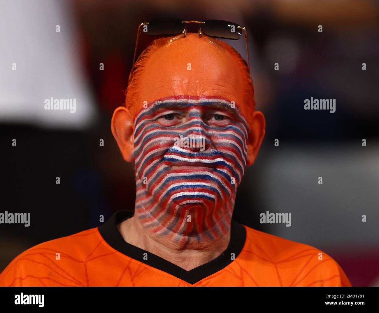 Doha, Qatar, 3rd December 2022. Dutch fans before the FIFA World Cup ...