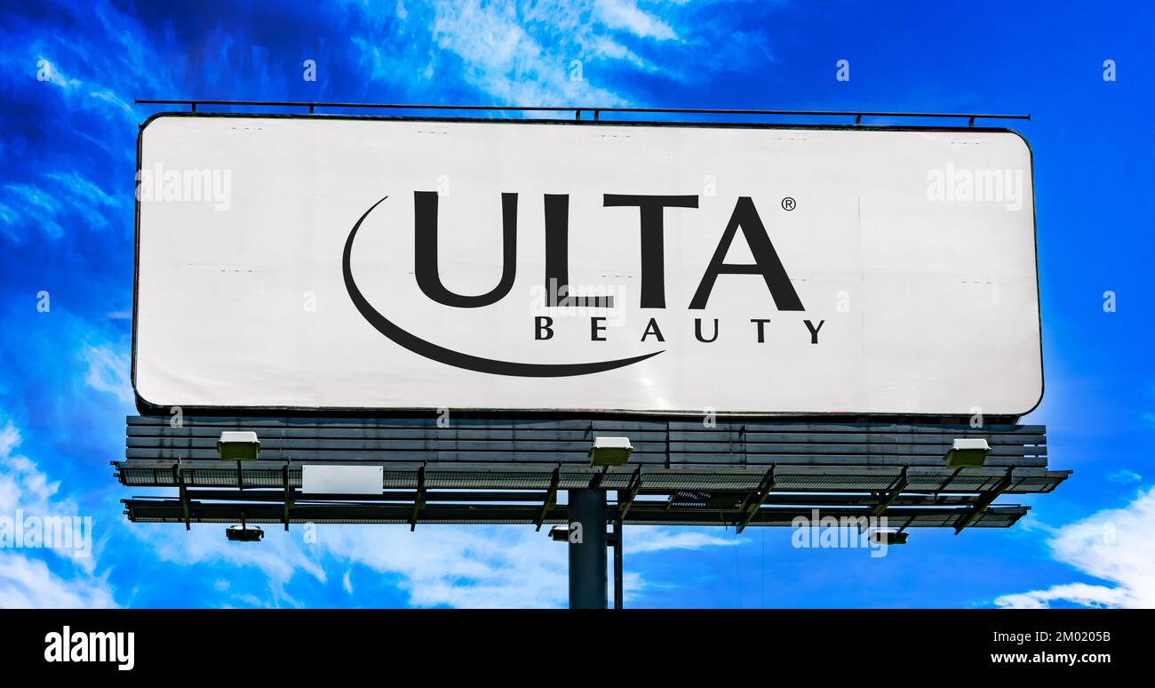 POZNAN, POL NOV 22, 2022 Advertisement billboard displaying logo of