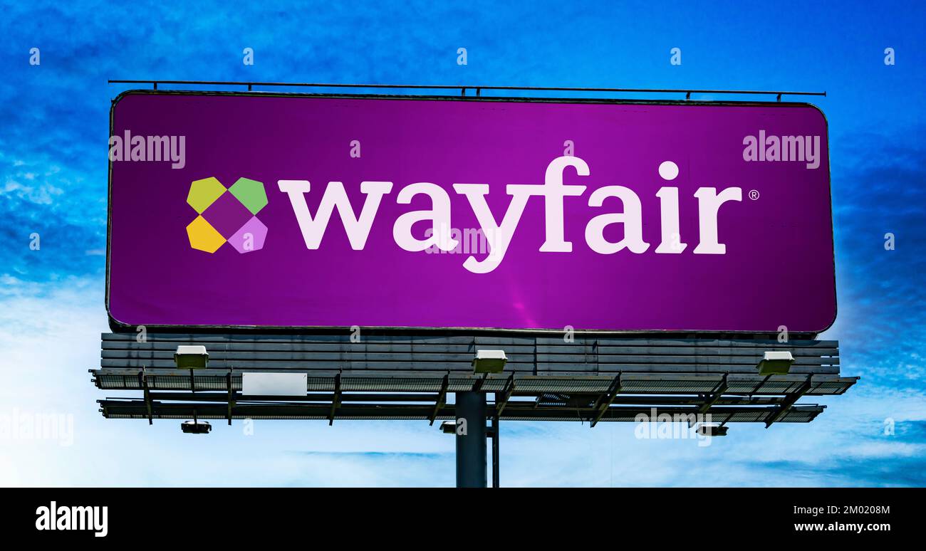 POZNAN, POL NOV 23, 2022 Advertisement billboard displaying logo of