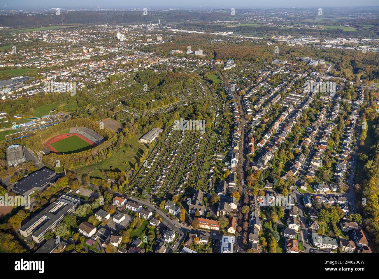 Aerial view, Höing allotment garden association, Ischeland allotment