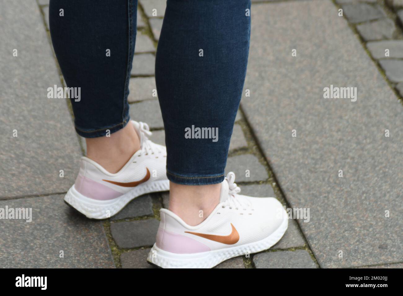 Copenhagen/Denmark/03 December 2022/ Person wears nike shoe in danish  capital Copenhagen. (Photo. Francis Dean/Dean Pictures Stock Photo - Alamy