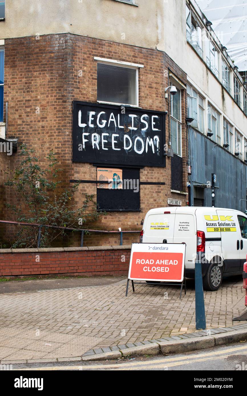 Legalise freedom graffiti Birmingham Stock Photo