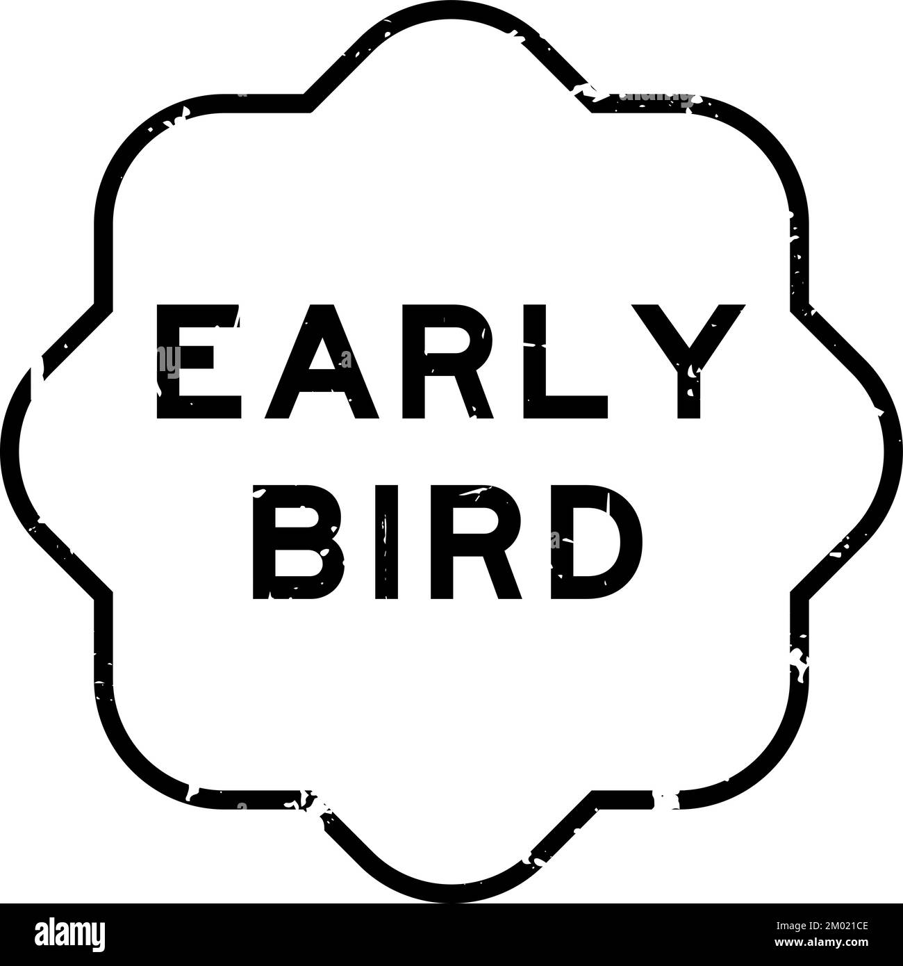 Grunge black early bird word rubber seal stamp on white background