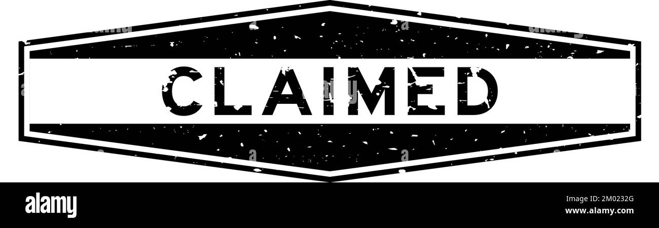 Grunge black claimed word hexagon rubber seal stamp on white background ...