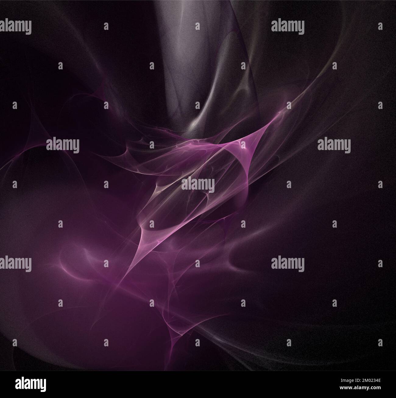 bright abstract background of glowing weaves of purple lines on a dark ...