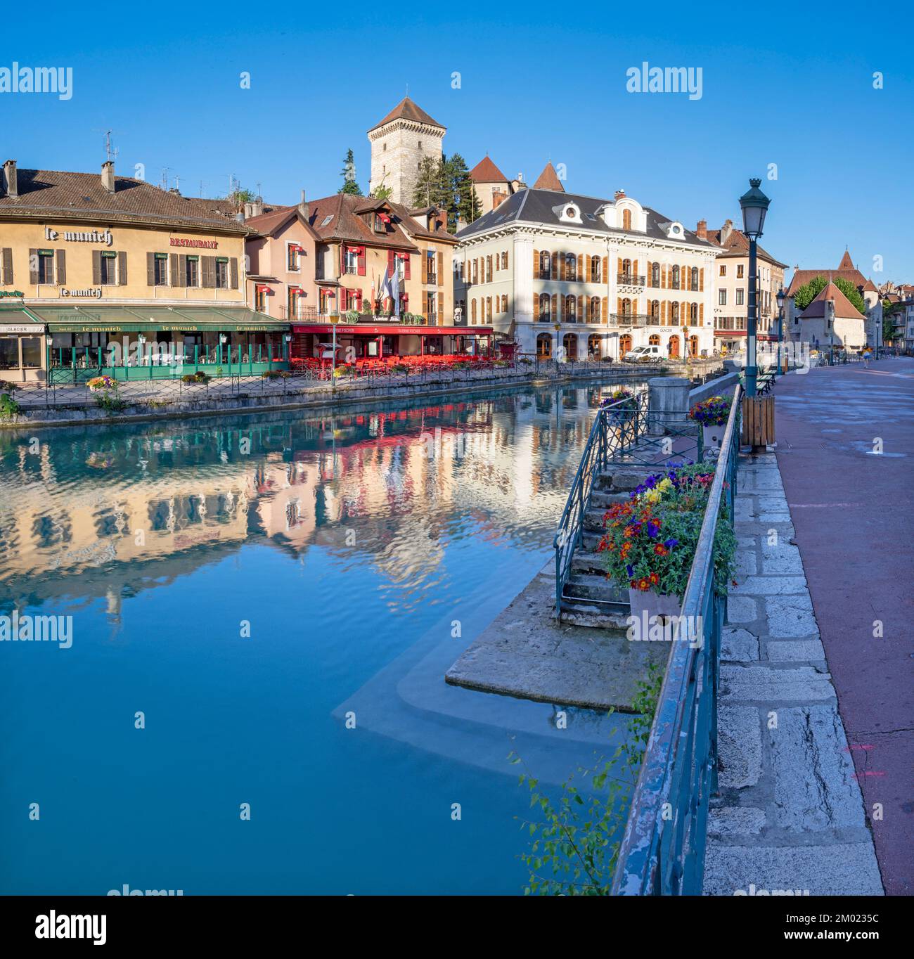 ANNECY, FRANCE - JULY 10, 2022: The old town in the morning light Stock Photo