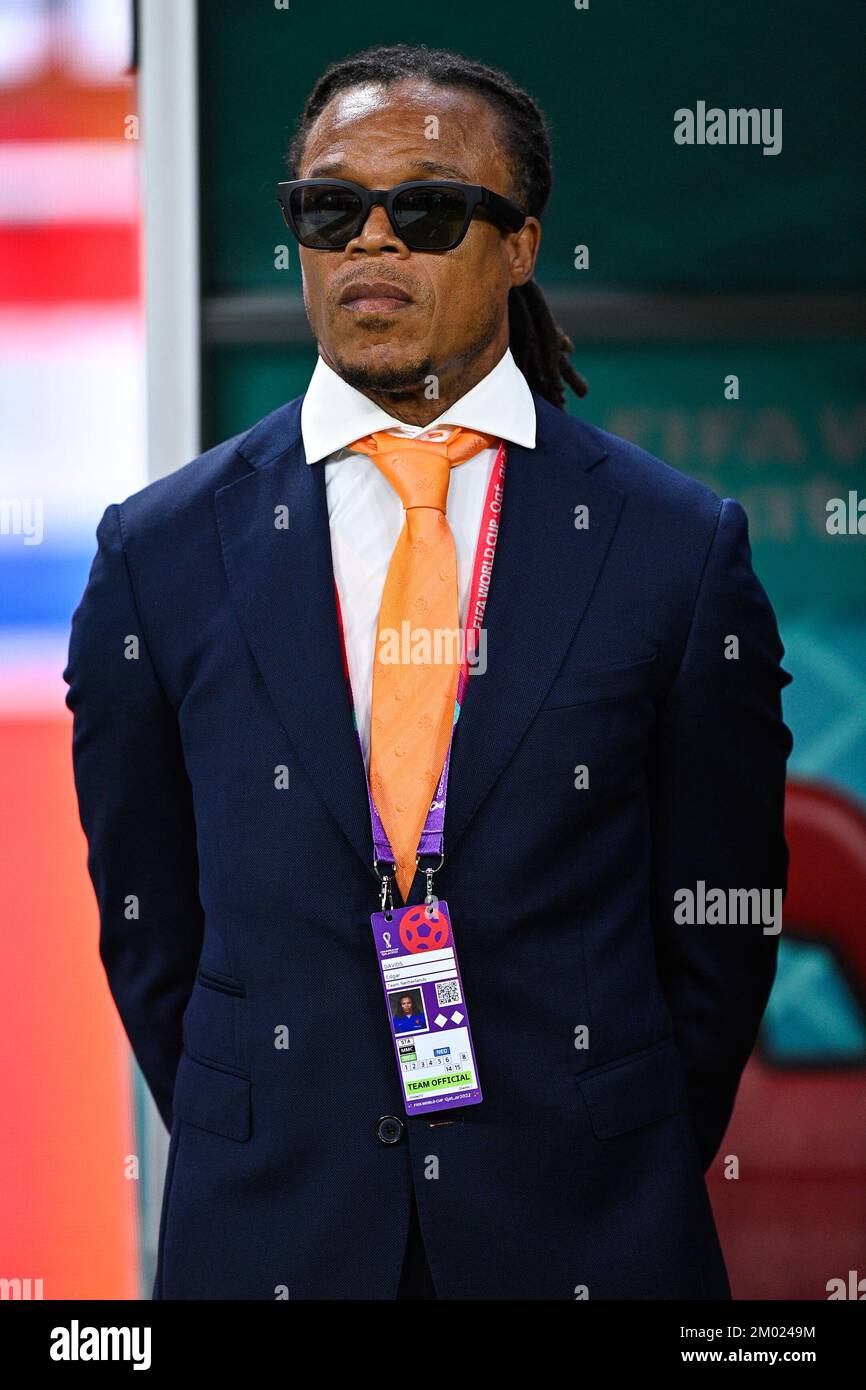 DOHA, QATAR - DECEMBER 3: Assistant coach Edgar Davids of the Netherlands prior to the Round of 16 - FIFA World Cup Qatar 2022 match between Netherlands and USA at the Khalifa International Stadium on December 3, 2022 in Doha, Qatar (Photo by Pablo Morano/BSR Agency) Stock Photo
