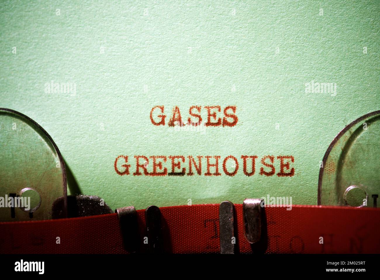 Gases greenhouse phrase written with a typewriter. Stock Photo
