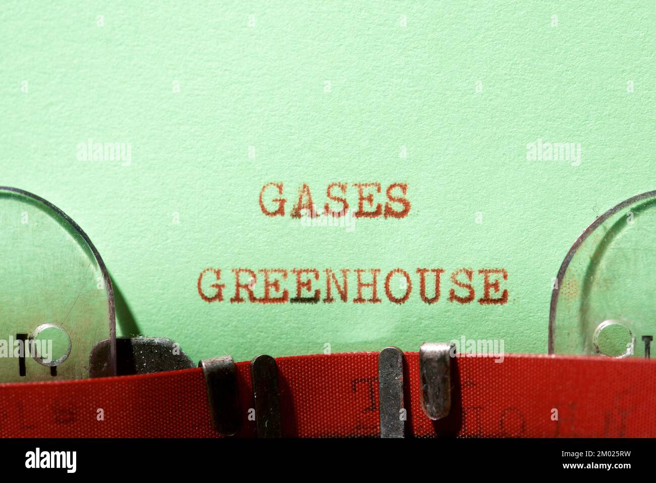Gases greenhouse phrase written with a typewriter. Stock Photo