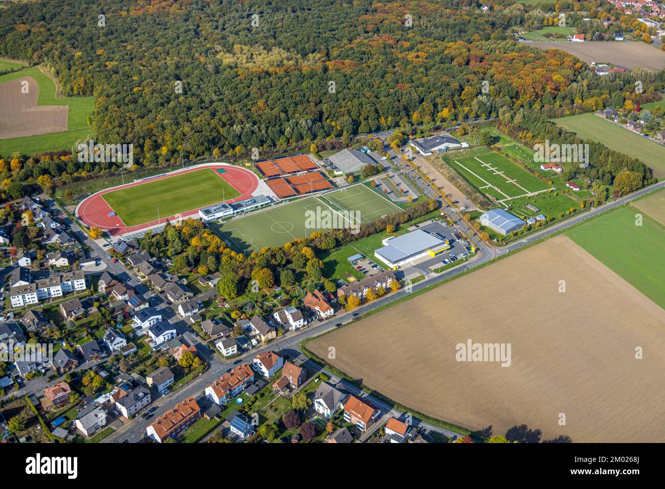 Luftbild, HSCSportanlage, HSC 08 Hammer Fußballplätze