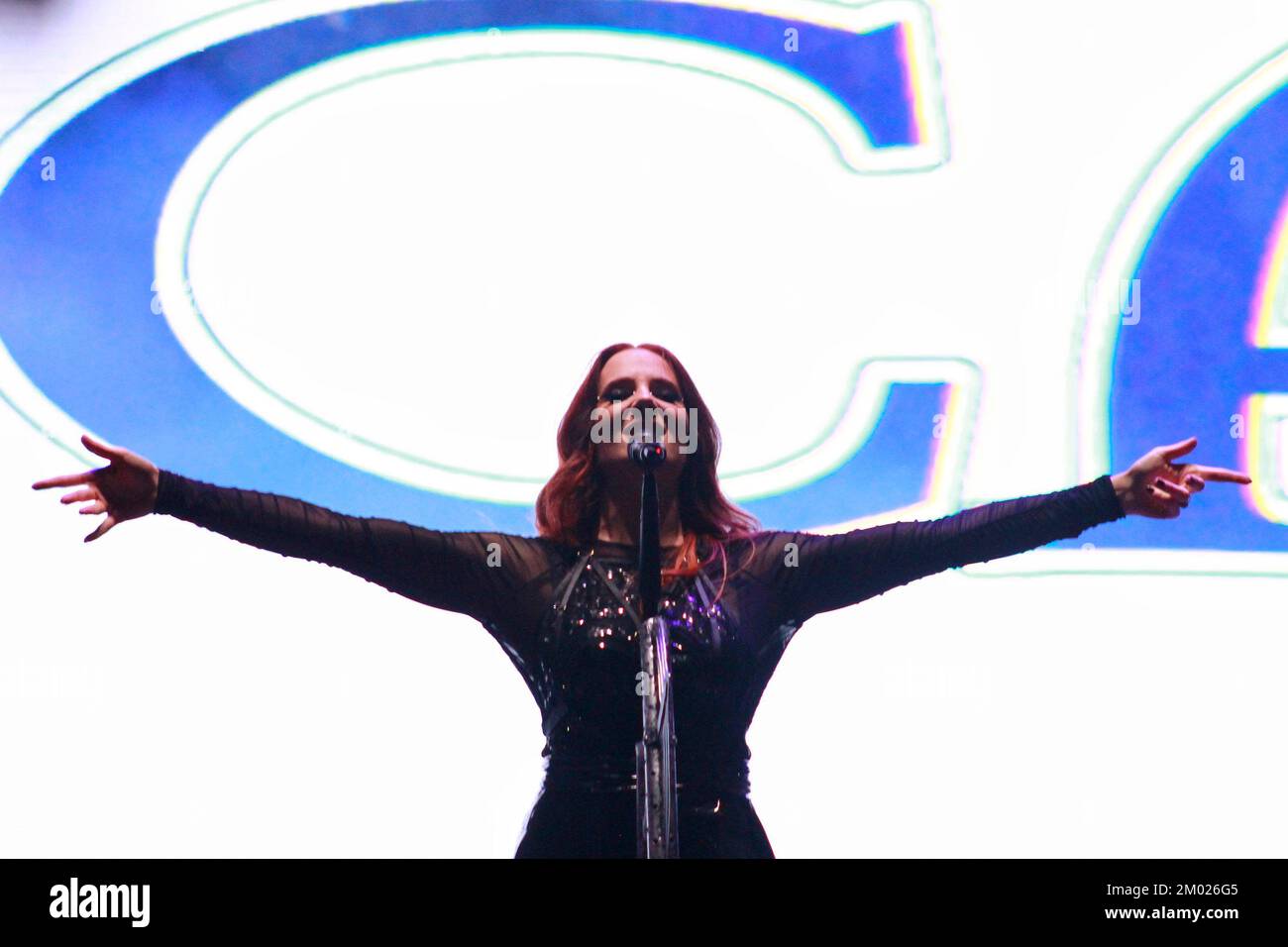 December 02, 2022, Toluca, Mexico: Simone Simons vocalist of Epica Dutch band, performs on the Hell stage during the Hell and Heaven Metal Fest at Pegasus forum. on December 2, 2022 in Toluca, Mexico. (Photo by Carlos Santiago/ Eyepix Group) (Photo by Eyepix/Sipa USA) Credit: Sipa USA/Alamy Live News Stock Photo