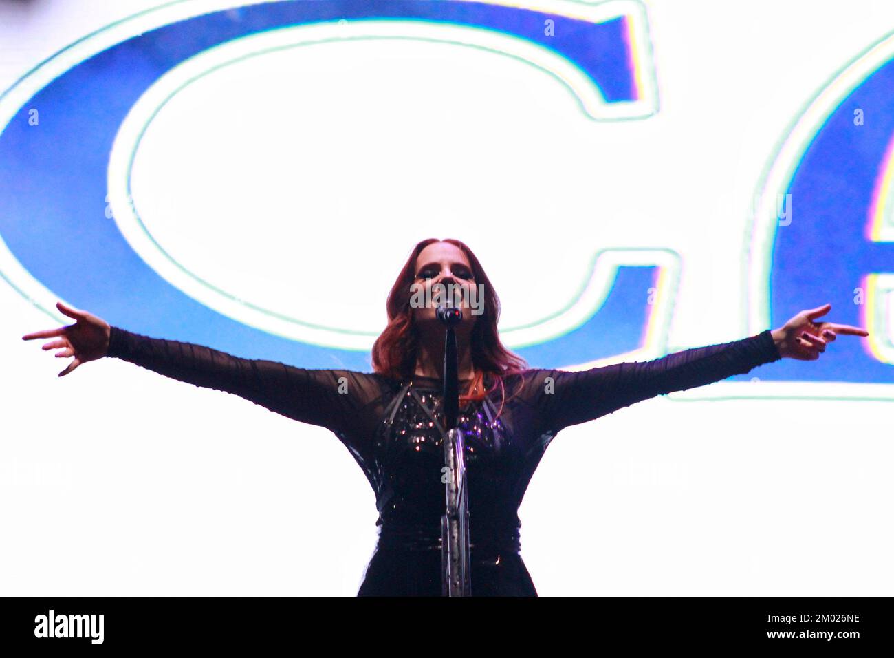 Toluca, Mexico. 02nd Dec, 2022. Simone Simons vocalist of Epica Dutch band, performs on the Hell stage during the Hell and Heaven Metal Fest at Pegasus forum. on December 2, 2022 in Toluca, Mexico. (Credit Image: © Carlos Santiago/eyepix via ZUMA Press Wire) Stock Photo