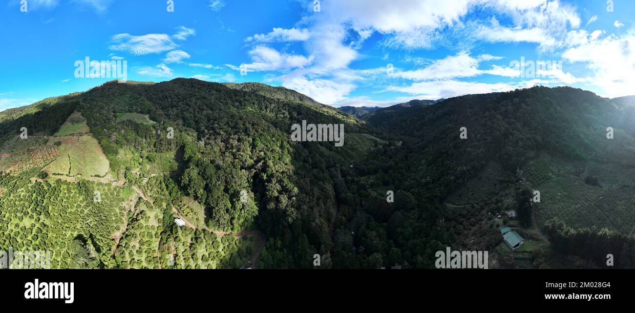 Aerial View of the Mountains of San Gerardo de Dota near the Savegre ...