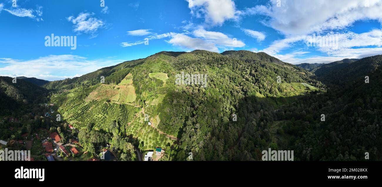 Aerial View of the Mountains of San Gerardo de Dota near the Savegre ...