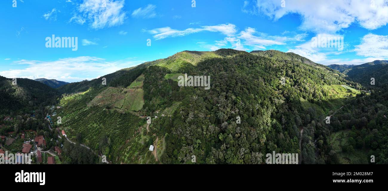 Aerial View of the Mountains of San Gerardo de Dota near the Savegre ...