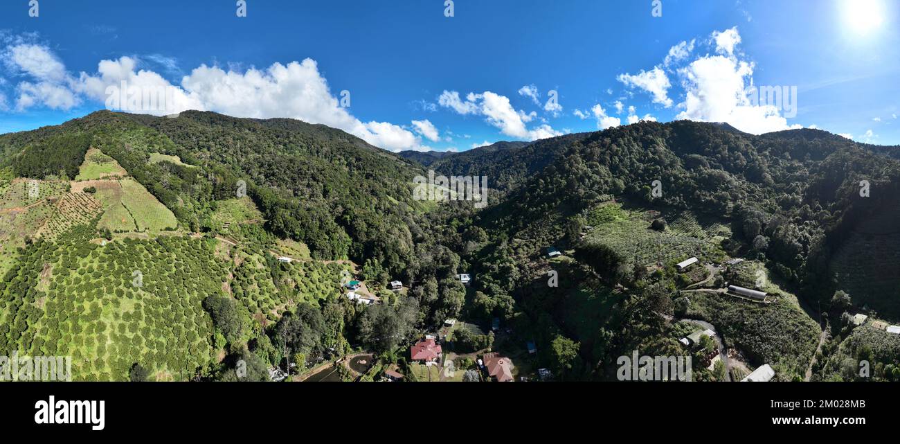 Aerial View of the Mountains of San Gerardo de Dota near the Savegre ...